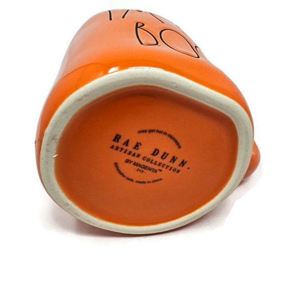 Rae Dunn Artisan Collection By Magenta Halloween Orange and Black Mug NWOT - Picture 4 of 6